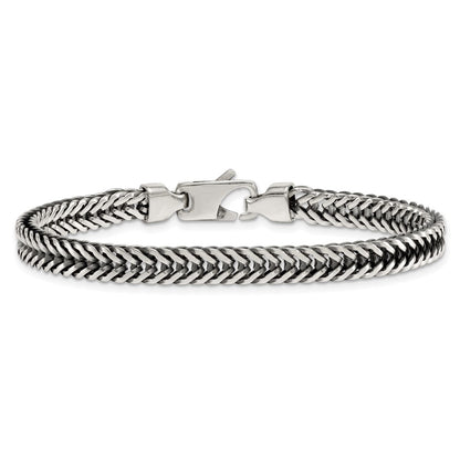 Sterlingsilber Antikisiert Poliert Weizen 6mm Gliederarmband