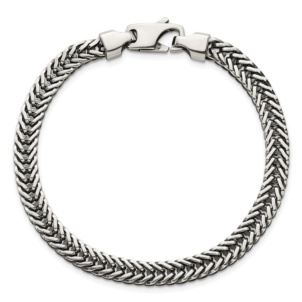 Sterlingsilber Antikisiert Poliert Weizen 6mm Gliederarmband