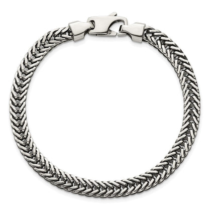 Sterlingsilber Antikisiert Poliert Weizen 6mm Gliederarmband
