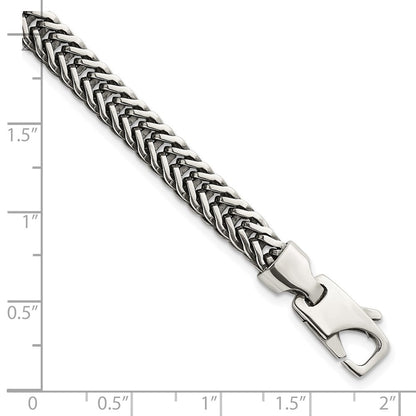 Sterlingsilber Antikisiert Poliert Weizen 6mm Gliederarmband