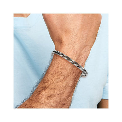 Sterlingsilber Antikisiert Poliert Weizen 6mm Gliederarmband