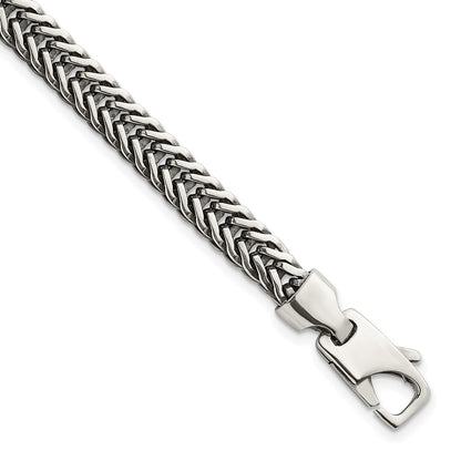 Sterlingsilber Antikisiert Poliert Weizen 6mm Gliederarmband