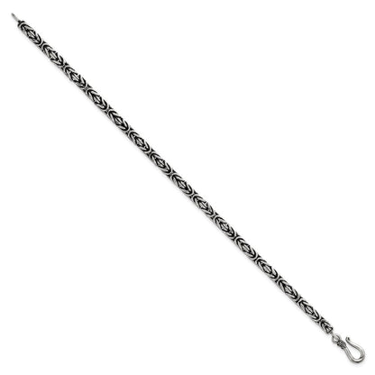 Sterlingsilber Antikisiert 4.0mm Byzantiner Herren Gliederarmband
