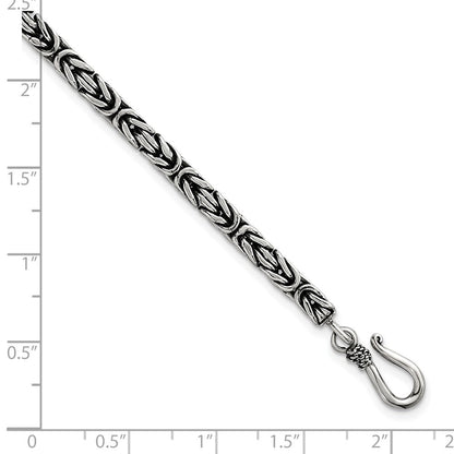 Sterlingsilber Antikisiert 4.0mm Byzantiner Herren Gliederarmband