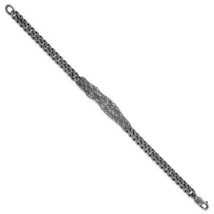 Sterlingsilber Rhodiniert Antikisiert/hammered 8 Zoll Herren Armband