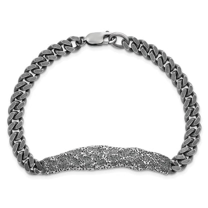 Sterlingsilber Rhodiniert Antikisiert/hammered 8 Zoll Herren Armband