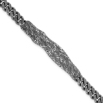 Sterlingsilber Rhodiniert Antikisiert/hammered 8 Zoll Herren Armband