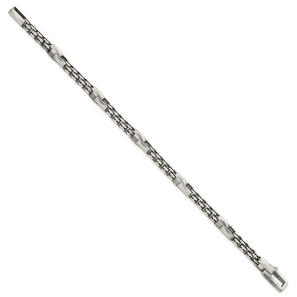 Sterlingsilber Blk Ruthenium Gebürstet Venezianer Kette Herren Armband