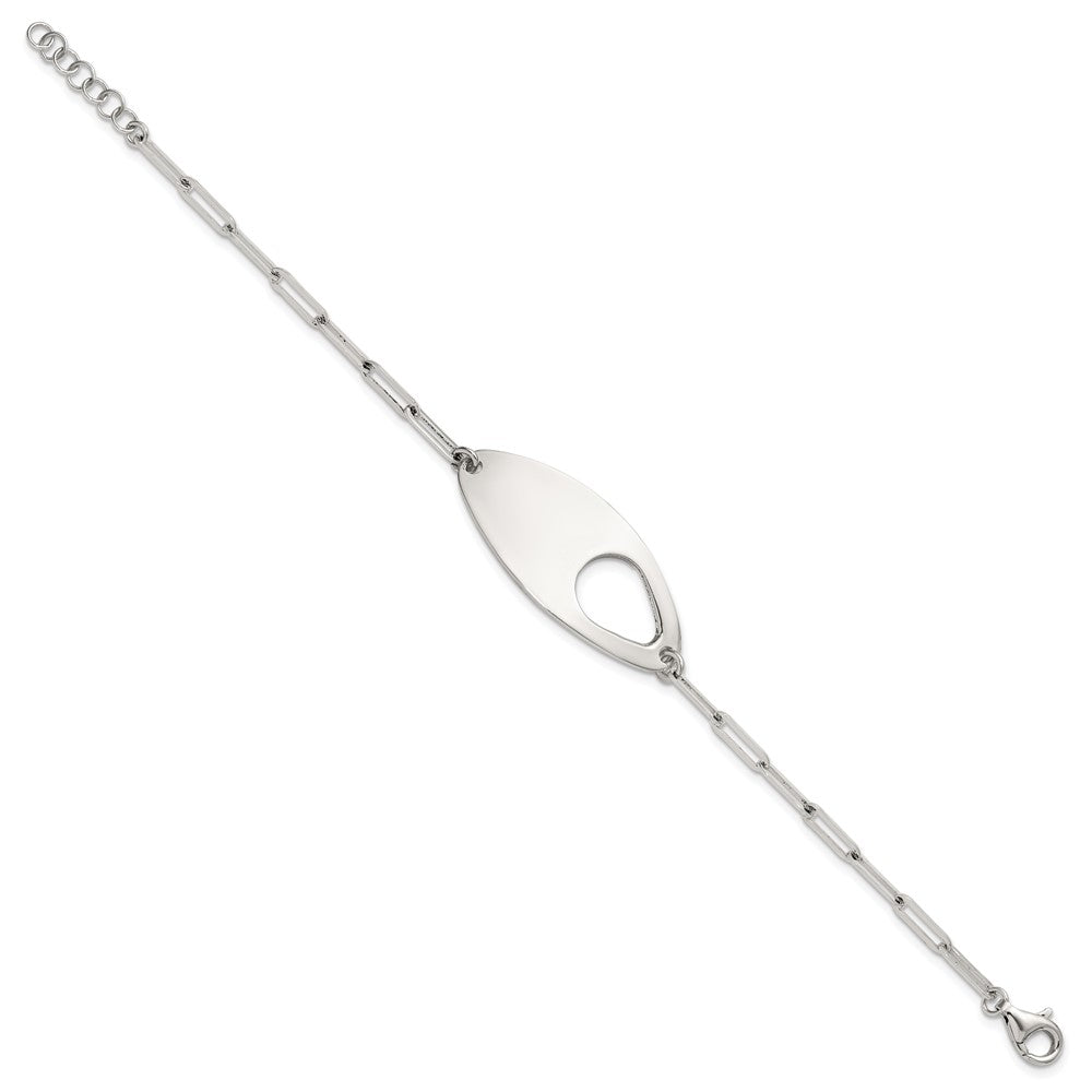 Sterlingsilber 7 Zoll Mit.5 Zoll Verlängerung. Fantasie Büroklammer Glieder Armband