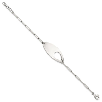 Sterlingsilber 7 Zoll Mit.5 Zoll Verlängerung. Fantasie Büroklammer Glieder Armband