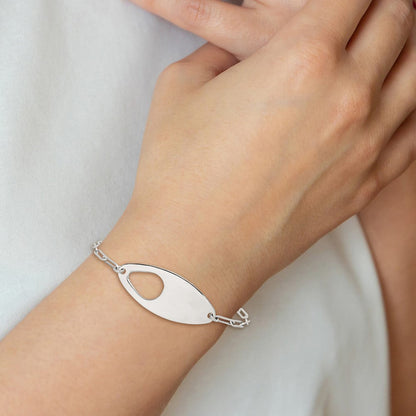 Sterlingsilber 7 Zoll Mit.5 Zoll Verlängerung. Fantasie Büroklammer Glieder Armband