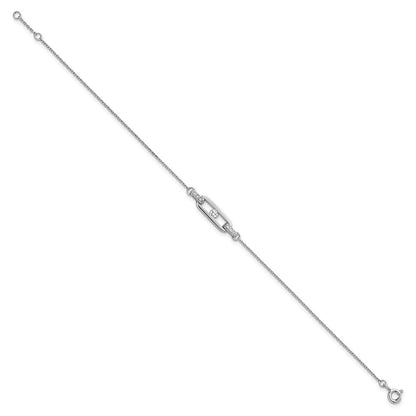 Sterlingsilber Rhodiniert Poliert Zirkonia Glieder 7 Zoll Mit.5 Zoll Verlängerung Armband
