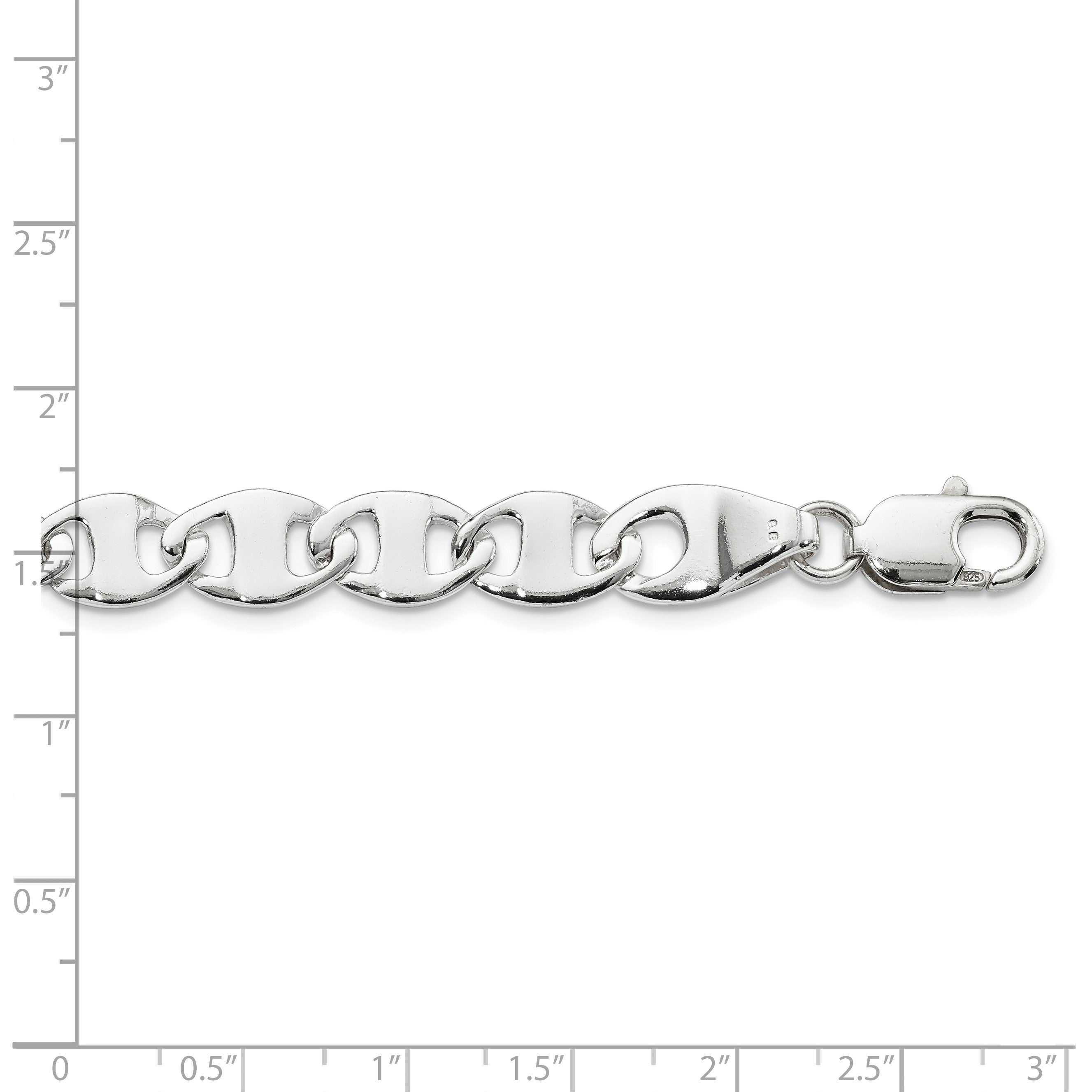 18 Zoll Sterlingsilber 9mm Fantasie Anker Glieder Halskette