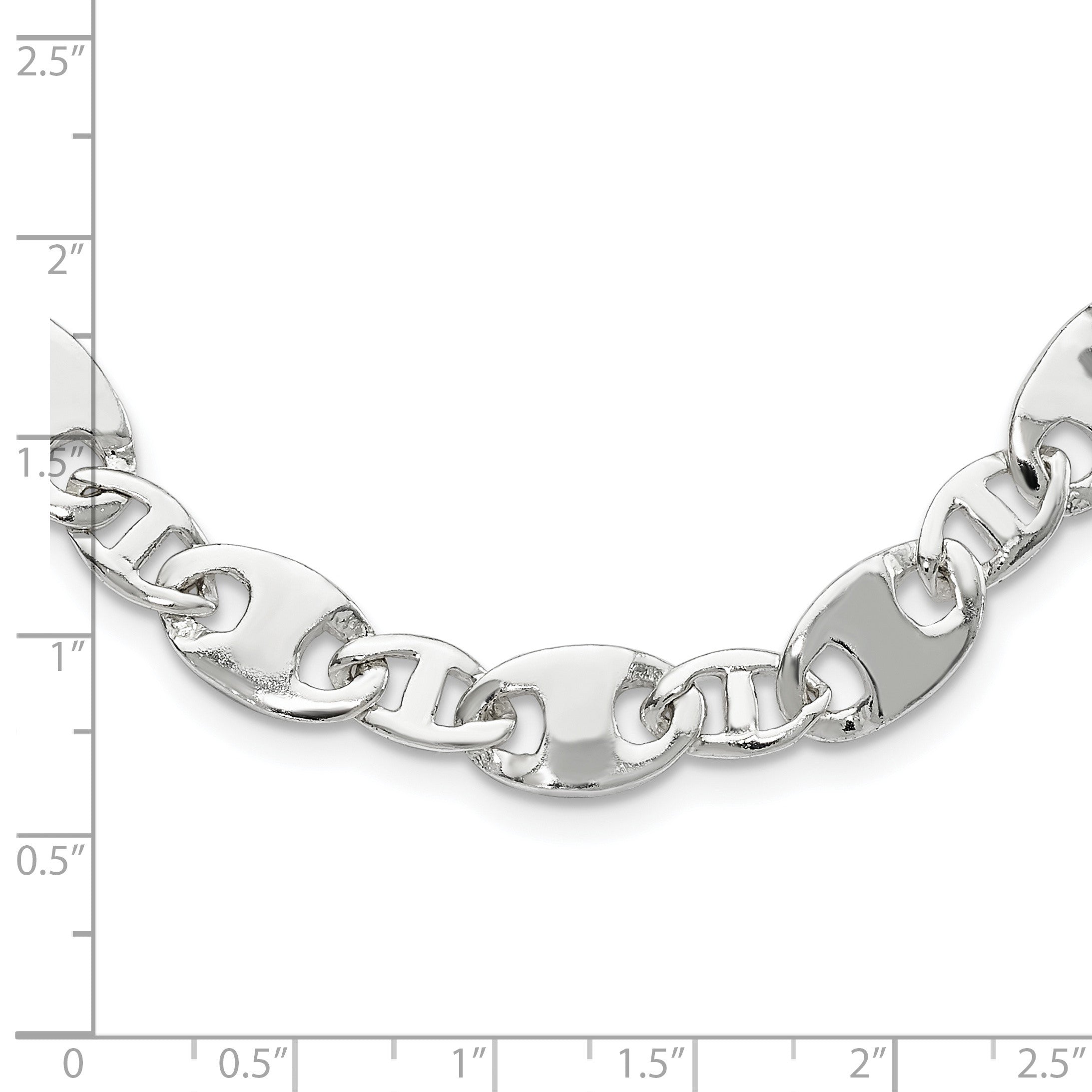 18 Zoll Sterlingsilber Fantasie Flach Anker Glieder Halskette