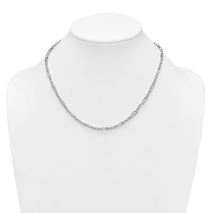 Sterlingsilber Poliert 4.0mm Figaro Kordel 18 Zoll Halskette