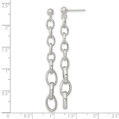 Sterlingsilber Poliert Abgestuft Glieder Stecker Ohrhänger