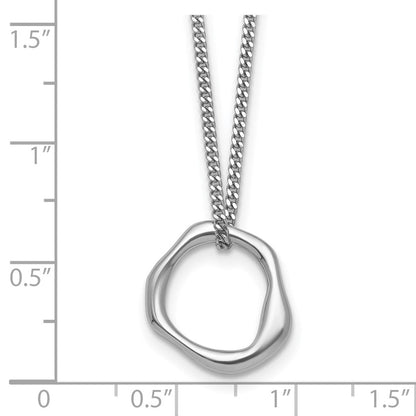 Sterlingsilber Rhodiniert Poliert 16 mit 2 Zoll Verlängerung Abstract Halskette