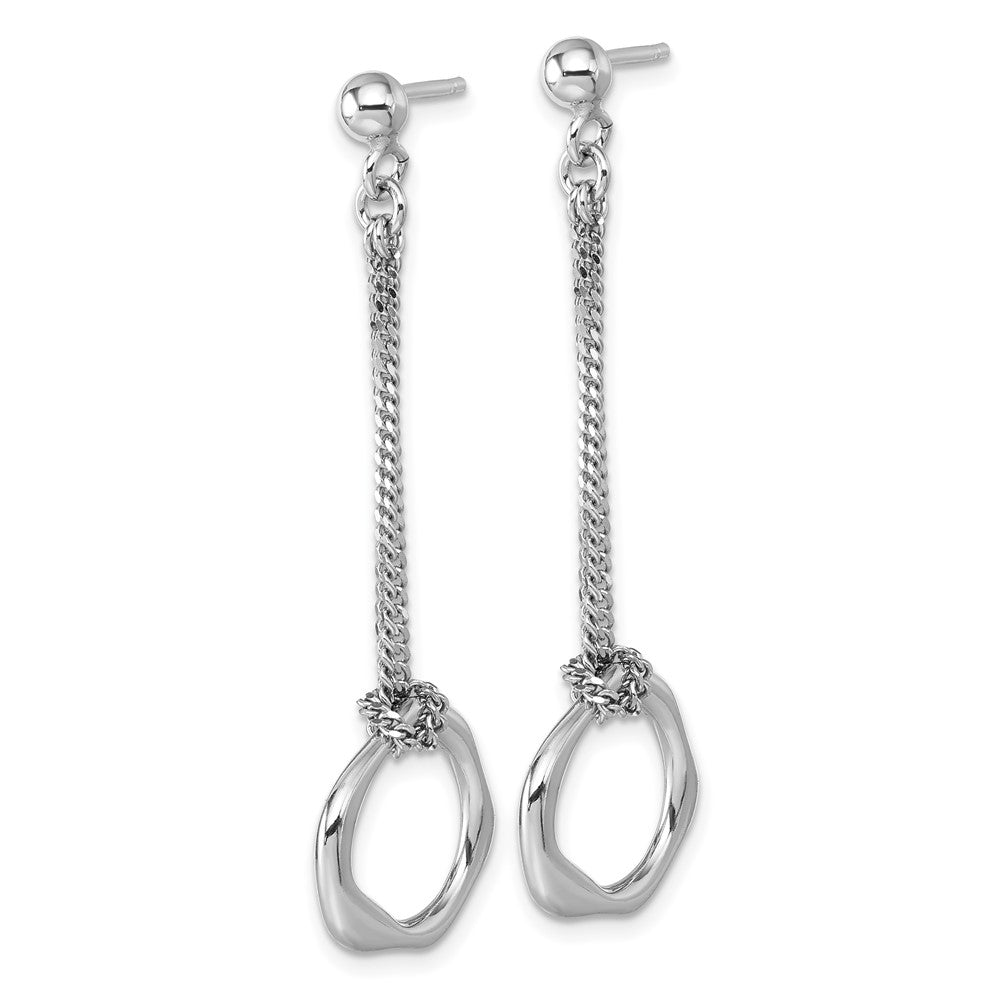 Sterlingsilber Rhodiniert Poliert Abstract Stecker Ohrhänger
