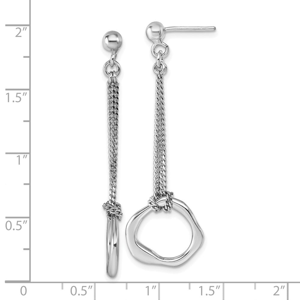Sterlingsilber Rhodiniert Poliert Abstract Stecker Ohrhänger