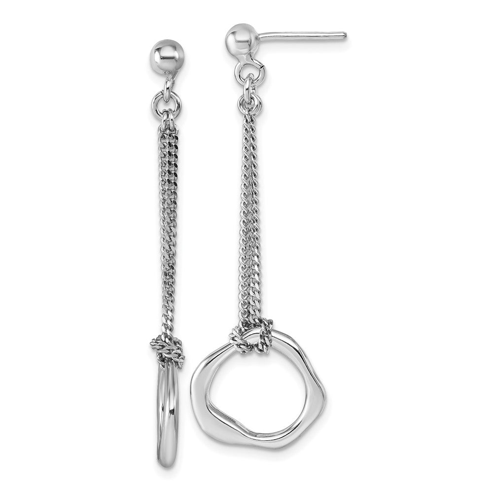 Sterlingsilber Rhodiniert Poliert Abstract Stecker Ohrhänger