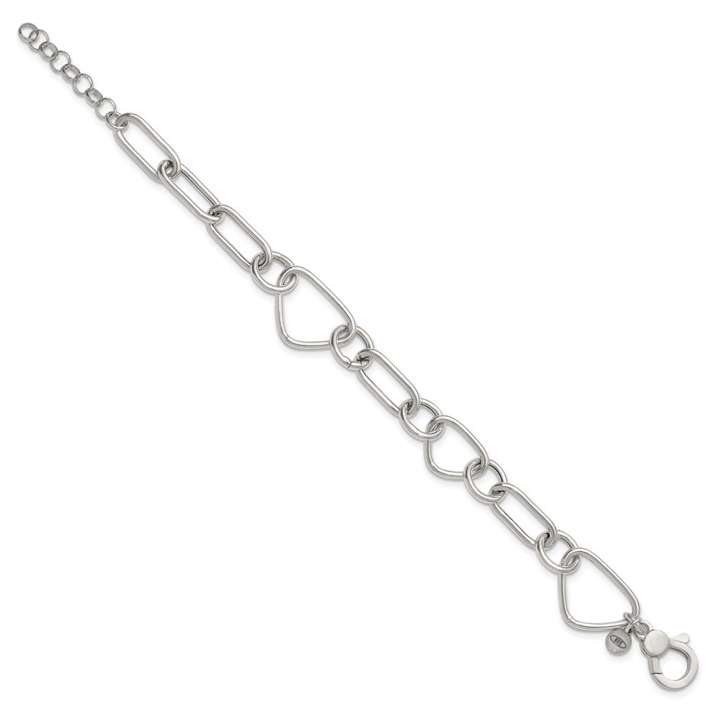 Sterlingsilber Poliert mit 1 Zoll Verlängerung Fantasieglieder Armband