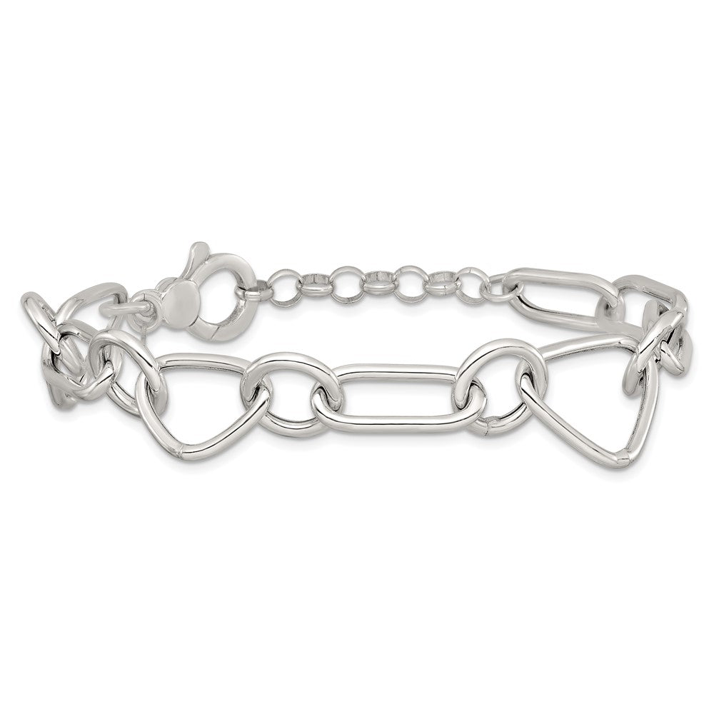 Sterlingsilber Poliert mit 1 Zoll Verlängerung Fantasieglieder Armband