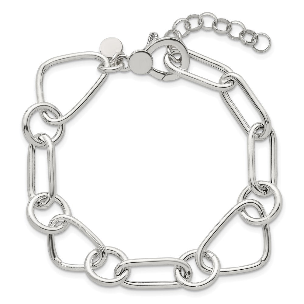 Sterlingsilber Poliert mit 1 Zoll Verlängerung Fantasieglieder Armband