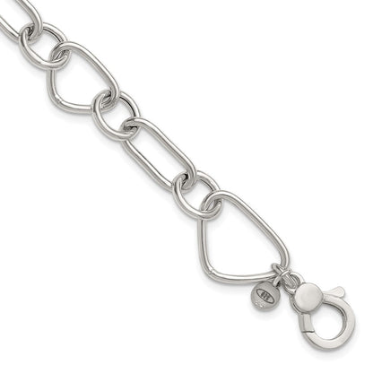 Sterlingsilber Poliert mit 1 Zoll Verlängerung Fantasieglieder Armband