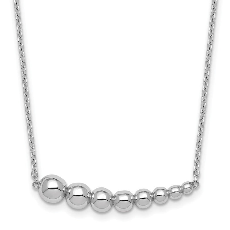 Sterlingsilber Rhodiniert Abgestuft Gekugelt mit 1.5 Zoll Verlängerung. Halskette