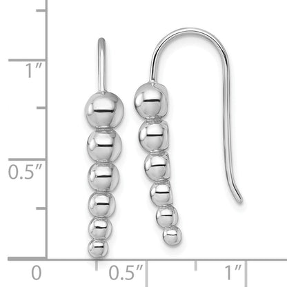 Sterlingsilber Rhodiniert Abgestuft Gekugelt Hirte Haken Ohrringe
