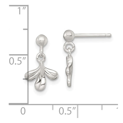 Sterlingsilber Poliert 3 Blatt Stecker Ohrhänger