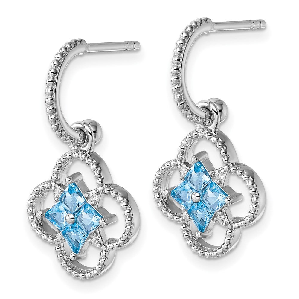 Sterlingsilber Rhodiniert Zirkonia Removeable Klee Creole Stecker Ohrhänger