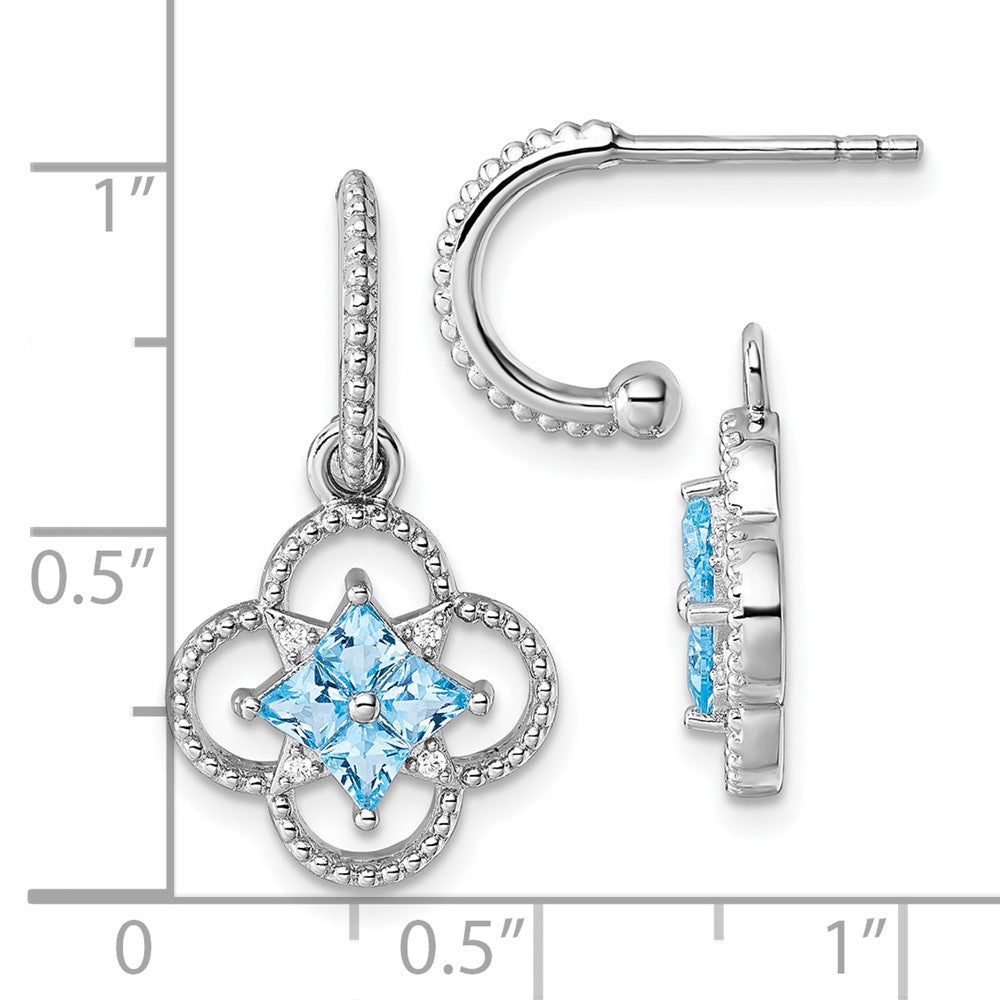 Sterlingsilber Rhodiniert Zirkonia Removeable Klee Creole Stecker Ohrhänger