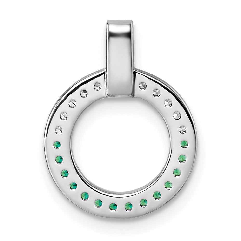 Sterlingsilber Rhodiniert Weiß & Grün Zirkonia Anhänger
