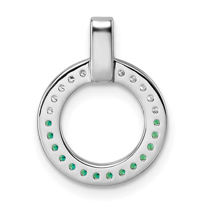 Sterlingsilber Rhodiniert Weiß & Grün Zirkonia Anhänger