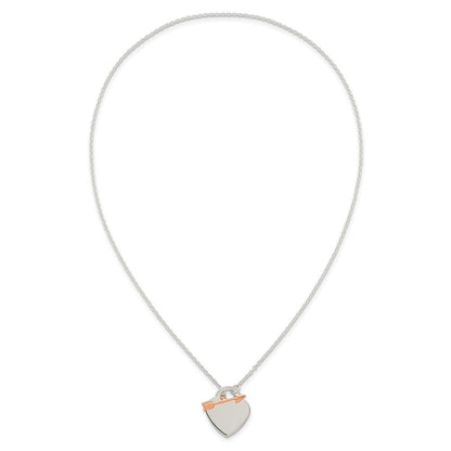 Sterlingsilber Roséfarben Herz und Pfeil Knebel Halskette