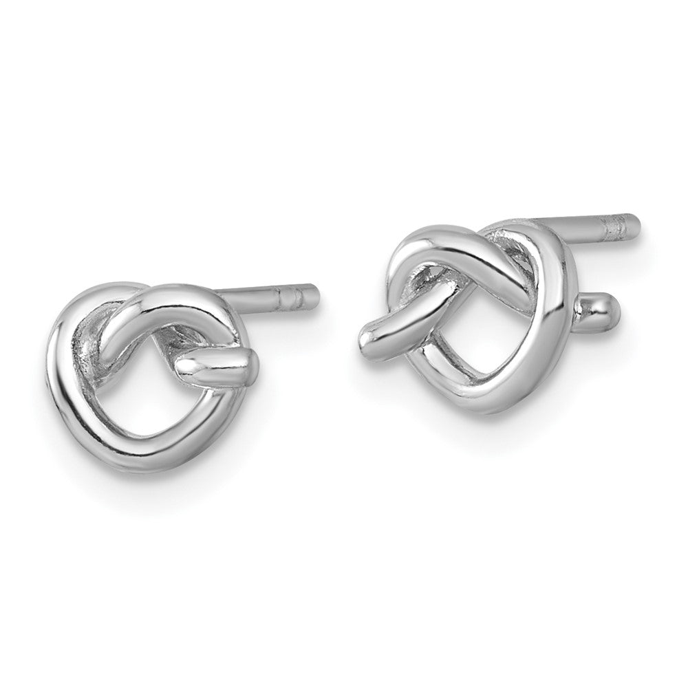Sterlingsilber Rhodiniert Poliert Knoten Herz Ohrstecker