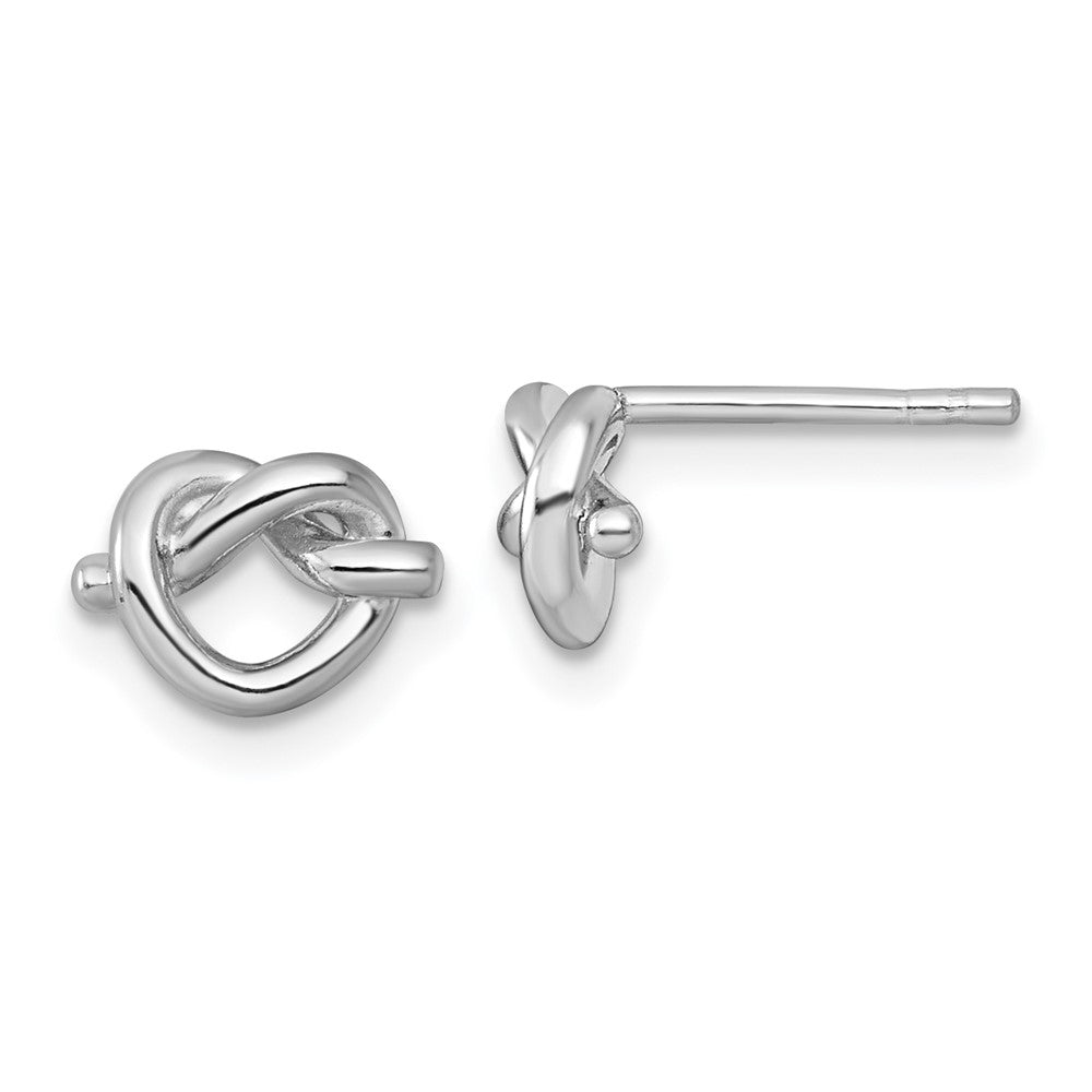Sterlingsilber Rhodiniert Poliert Knoten Herz Ohrstecker