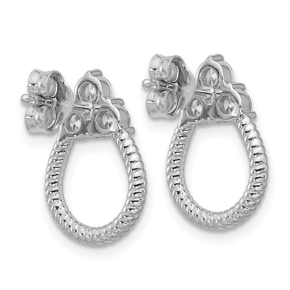 Sterlingsilber Rhodiniert Zirkonia Strukturiert Ohrstecker