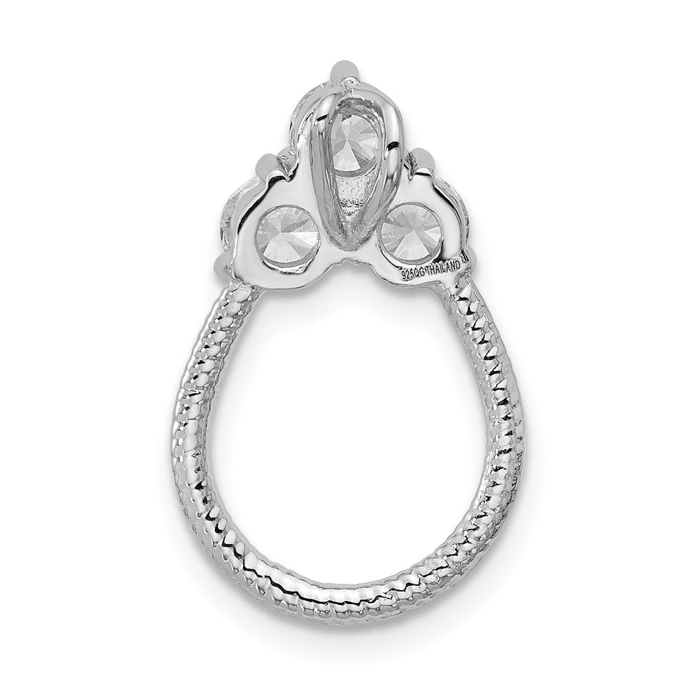 Sterlingsilber Rhodiniert Zirkonia Strukturiert Kette Anhänger