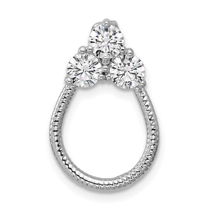 Sterlingsilber Rhodiniert Zirkonia Strukturiert Kette Anhänger