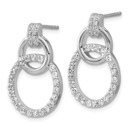 Sterlingsilber Rhodiniert Zirkonia Kreis Ohrstecker