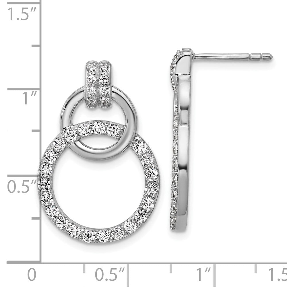 Sterlingsilber Rhodiniert Zirkonia Kreis Ohrstecker