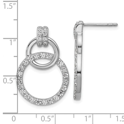 Sterlingsilber Rhodiniert Zirkonia Kreis Ohrstecker
