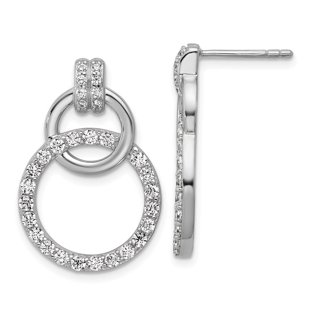 Sterlingsilber Rhodiniert Zirkonia Kreis Ohrstecker