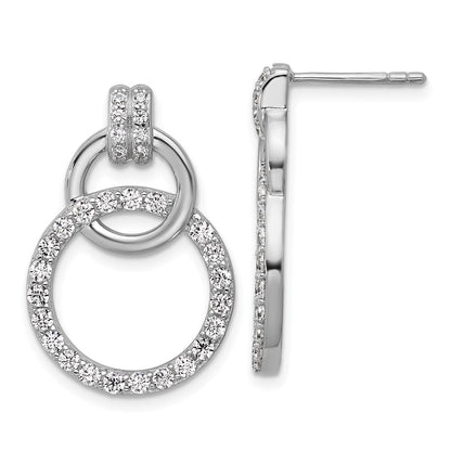 Sterlingsilber Rhodiniert Zirkonia Kreis Ohrstecker