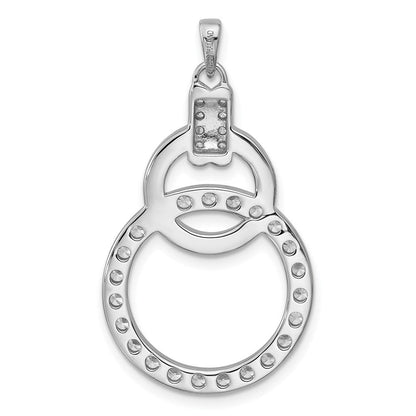 Sterlingsilber Rhodiniert Zirkonia Kreis Anhänger