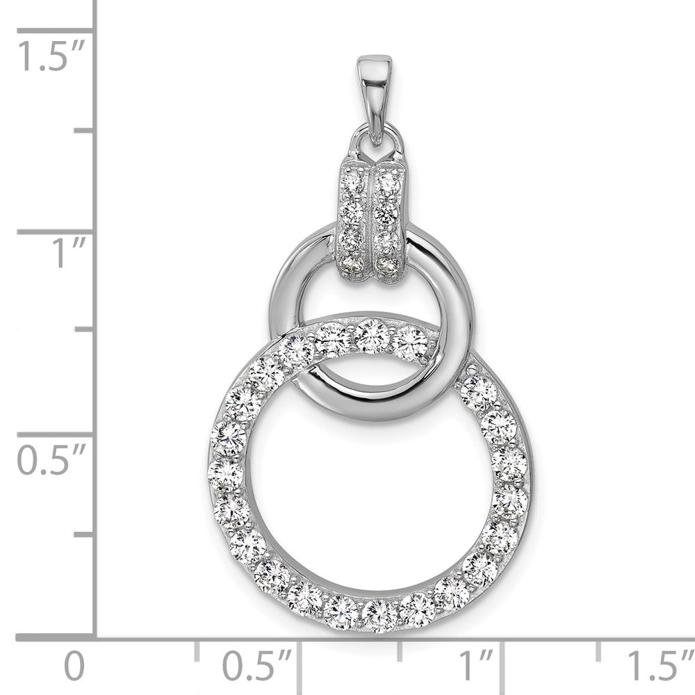 Sterlingsilber Rhodiniert Zirkonia Kreis Anhänger