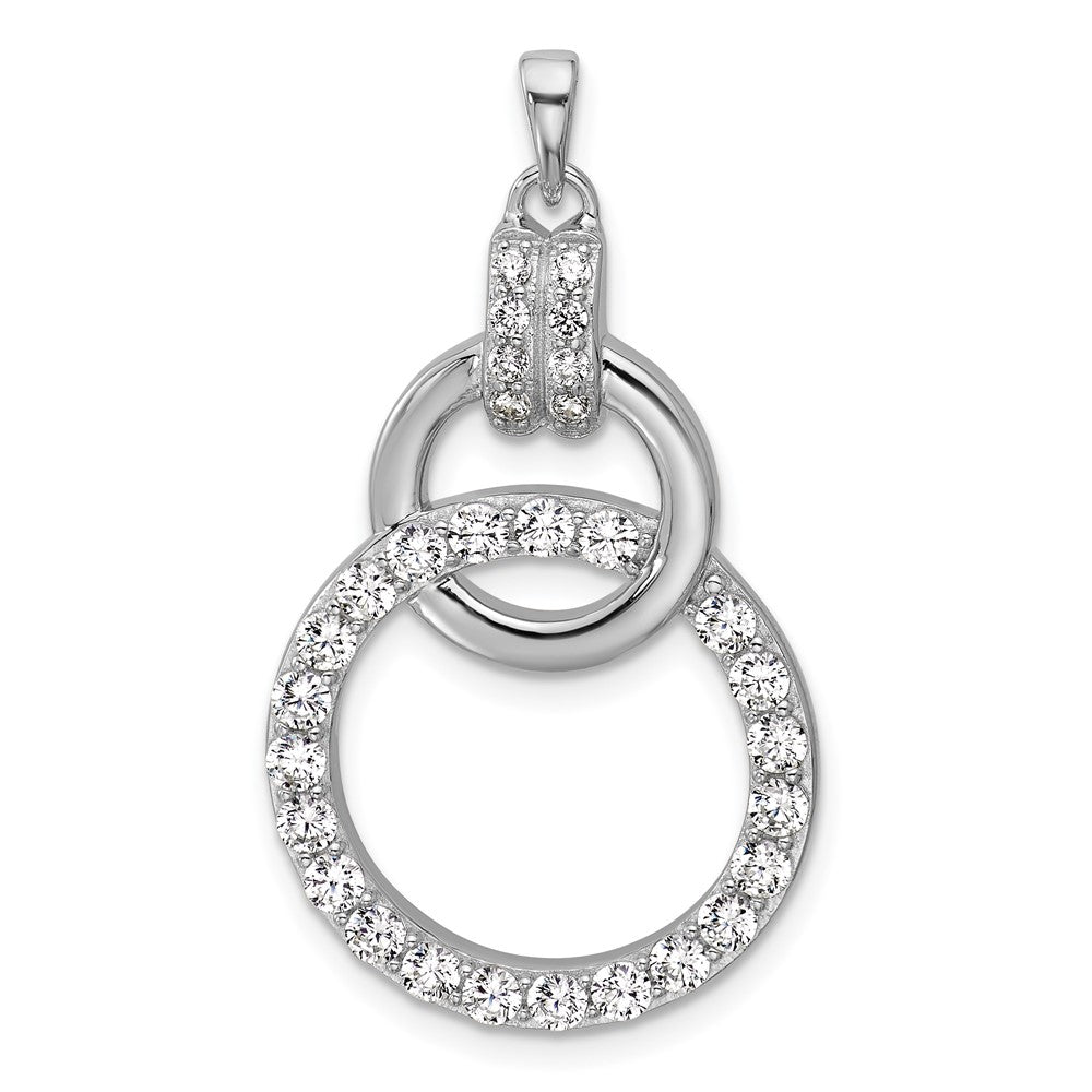 Sterlingsilber Rhodiniert Zirkonia Kreis Anhänger