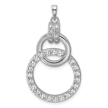 Sterlingsilber Rhodiniert Zirkonia Kreis Anhänger